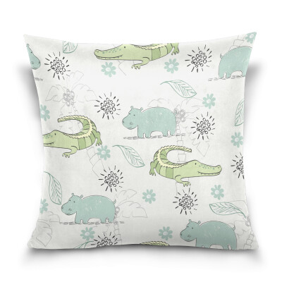 

ALAZA Throw Pillow Cover 16 X 16 inch Christmas Gift Cushion Cover with Crocodile Printed Pillowcase