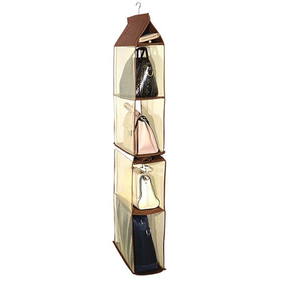 

Foldable Hanging Bag Multi-layer Folding Shelf Bag Handbag Organizer Door Sundries BagsPocket Hanger Storage Closet Hanger