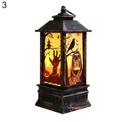 

Halloween Vintage Pumpkin Witch Ghost Hand Flame LED Light Decor Lamp Lantern