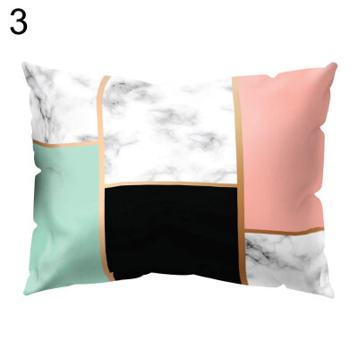 

Marble Grain Geometric Print Pillow Case Sofa Waist Throw Cushion Cover Decor