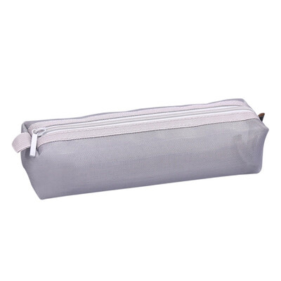 

Hot Mesh Zippered Pencil Pen Bag Transparent Student Pencil Pouch Stationery Storage Organizer