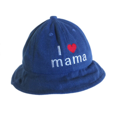 

Boys Girls Children Denim Bucket Hats Child Caps Sun Protection Cute Fashion Heart Letter Holiday Travel Hat Age 2-5