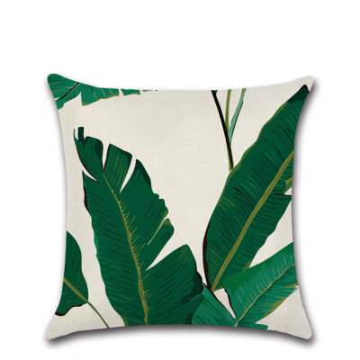 

Banana Leaf Cotton Linen Throw Pillow Case Sofa Pillowcase for Home Bed Decor