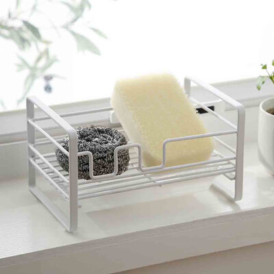 

Gobestart Iron Rack Pool Storage Rack Free Punching Kitchen Sink Sponge Drain Rack