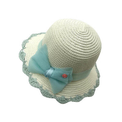 

2-7Y Summer Kids Charm Princess Straw Children Baby Girls Sun Beach Hat Flower Cap & Handbag Lovely Summer