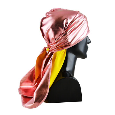 

Unisex Women Men Silky Durags Long Tail Satin Turban Hijab Cap Pirate Hat For Hair Accessories