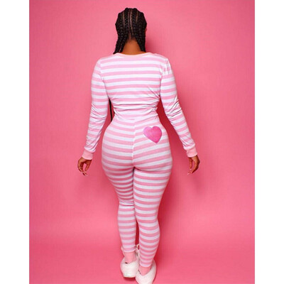 

Sexy Women Striped Pajamas Sleepwear Pyjamas Nightwear Romper Jumpsuit Set
