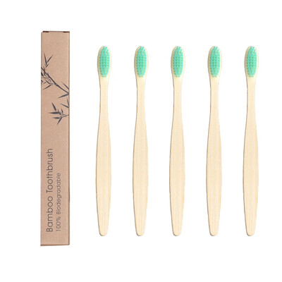 

5Pcs Wooden Toothbrush Eco-Friendly Bamboo Soft Fibre Toothbrush Biodegradable Teeth Brush Solid Bamboo Handle Toothbrush