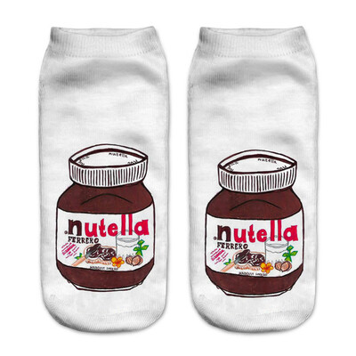 

1Pair Food Cartoon 3D Printing Socks Women Fashion Summer Cotton Low Cut Ankle Short Socks Female Fresh Style