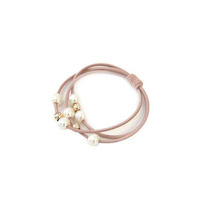 

Fashion Beading Elastic Solid Color Headwear for Girl Cute Hair Band Knitted Head Wrap Headwear Hair Accessories