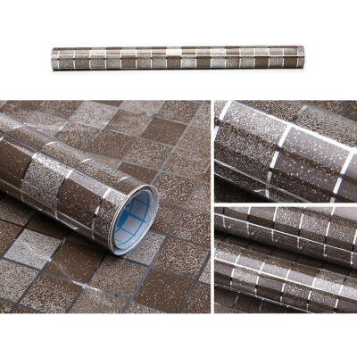 

Waterproof Mosaic Heat Resistance Wall Sticker Home Decor Aluminum Foil Self-adhensive Anti Oil Kitchen Decoration 45x200cm