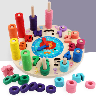 

YIWULAEarly Educational Toy Child Digital Matching Clock Different Color Wooden Puzzle