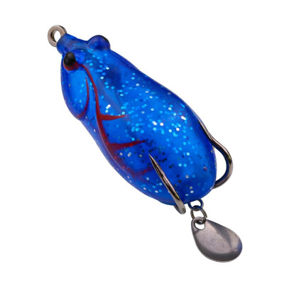 

55cm 10g Topwater Soft Fishing Lure Frogs Whopper Plopper Artificial Fishing Bait Sequin With Double Treble Hooks Pike Tackle