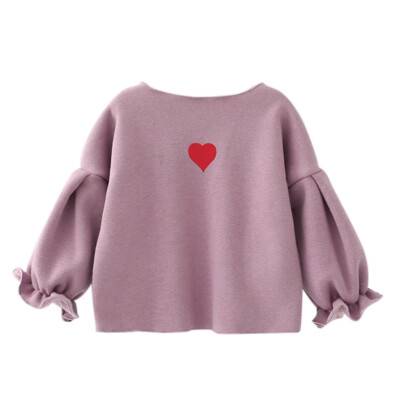 

2019 Spring Baby Girl Sweater Clothes Sweetie Heart Tops Print Cardigan Long Sleeve Coat Sweatshirt For Girls 1-5Y