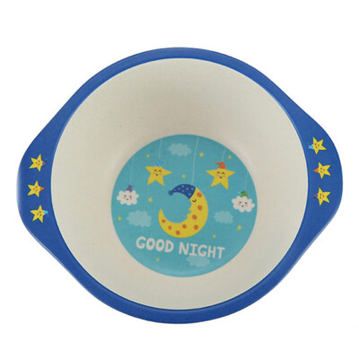 

Toponeto Bamboo fiber childrens cartoon bowl environmental protection baby cutlery