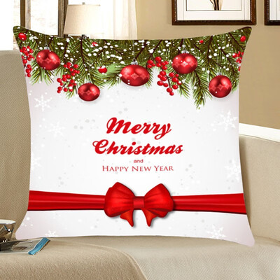 

Christmas Balls Bowknot Belt Pattern Throw Pillow Case