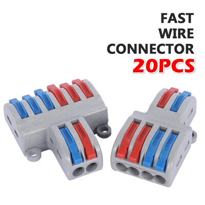 

208Pcs Mini Fast Wire Connector Universal Wiring Cable Connector Push-in Conductor Terminal Block SPL-62 SPL-42