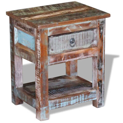 

Side Table with 1 Drawer Solid Reclaimed Wood 17"x13"x20"