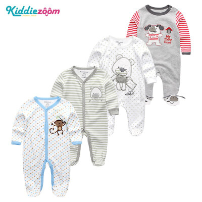 

4PCSLot Baby Clothing Sets Newborn 0-12M 100Cotton Baby Bodysuits Print Long Sleeve Baby Boys Clothes Baby Girls Clothes Rpmpers