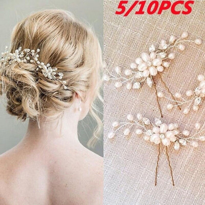 

510 PCS Vintage Wedding Bridal Pearl Flower Crystal Hair Pins Bridesmaid Clips Side Comb