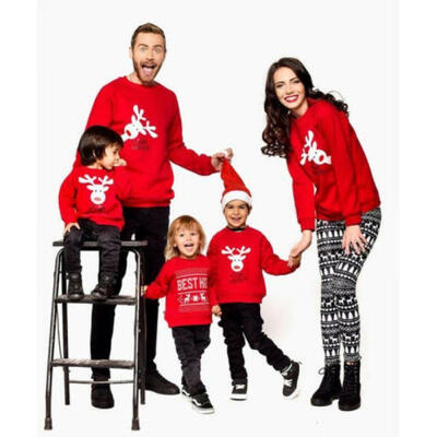 

US Family Match Adult Kid Xmas Christmas Sweater Sweatshirt Pullover Tops Outfit