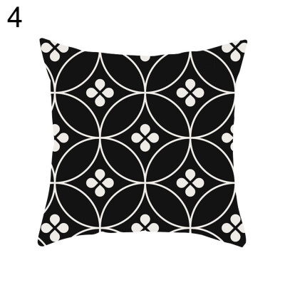 

Black Series Pillow Case Sofa Waist Throw Cushion Cover Home Office Decoration