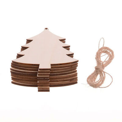 

10 Pcs Bird Wooden Bauble With Holes Natural Wood DIY Craft Christmas Ornaments Hanging Decorations