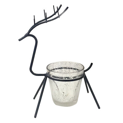 

Toponeto Reindeer Tealight Candle Holders Metal Best for Christmas Holiday