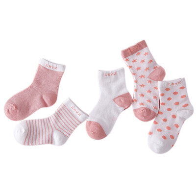 

5 Pair10PCSlot Baby Socks Neonatal Summer Mesh Cotton Polka dots plain stripes Kids Girls Boys Children Socks For 0-6 Year