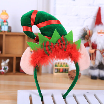 

Gobestart Hot Christmas Headband Santa Xmas Party Decor Double Hair Band Clasp Head Hoop
