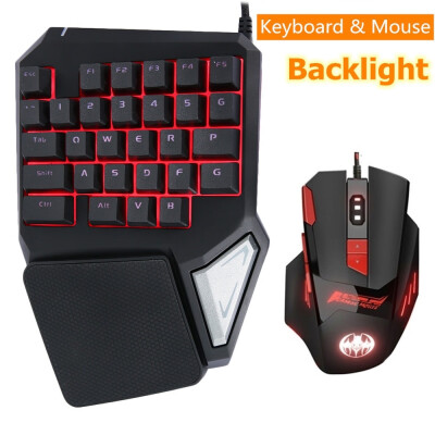 

One-handed Keyboard Hand Game Artifact Left Keyboard & Mouse Colorful Backlight for PC Competitive Games