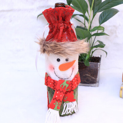 

Tailored Red Wine Bottle Cover Bags Snowman Santa Claus Christmas Decoration Xmas