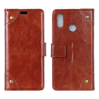 

MOONCASE Millet Mi A2 Mi 6X copper buckle nappa leather case - brown