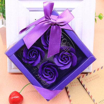 

Gobestart Scented Bath Body Petal Rose Flower Soap Wedding Decoration Gift Best 4pc