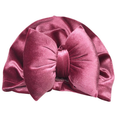 

Baby Hats Gold Velvet Bow Solid Color Bohemian Style Indian Hat Kids Gifts 13T