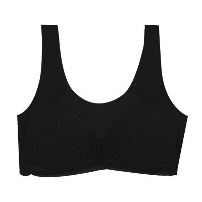 

Women Seamless Sports Bra Adjustable Front Closure Elastic V-neck Push Up Underwear Lace Trim Sports Bras Womens Sportswear