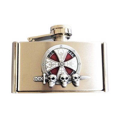 

Enamel Cross Celtic Knot 3oz Stainless Steel Flask Belt Buckle