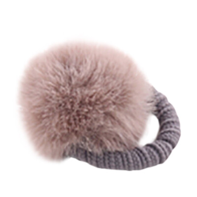 

1pcs Fake Rabbit Fur Ball Elastic Hair Band Cute Girls Hairband Children Fur Ball Elastic Hair Band Rope Hair Accessories