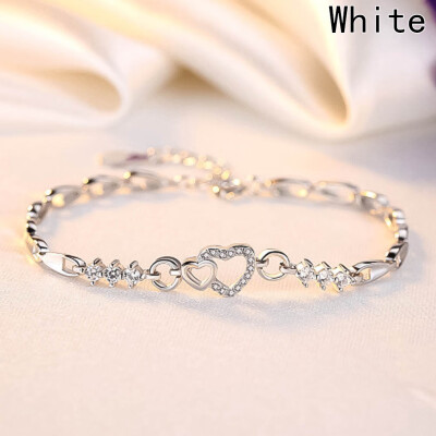 

Love Heart Design Bracelets Silver Lucky Hand Chain Adjustable Braslet For Sister Friendship Jewelry Pulseira