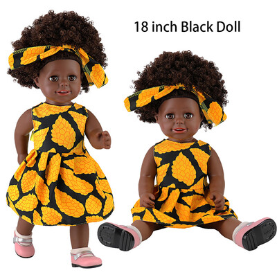 

Tailored Black Girl Dolls African American Play Dolls Lifelike 45cm Baby Play Dolls A