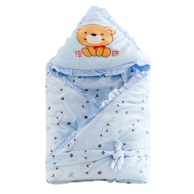 

Newborn Baby Hooded Swaddle Wrap Winter Warm Cartoon Pattern Swaddling Blanket Sleeping Blanket