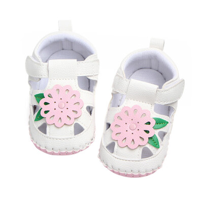 

Summer Baby Girl Shoes Cute PU Baby Sandals Soft Sole Anti-slip Floral Print Crib Shoe Walking Shoes