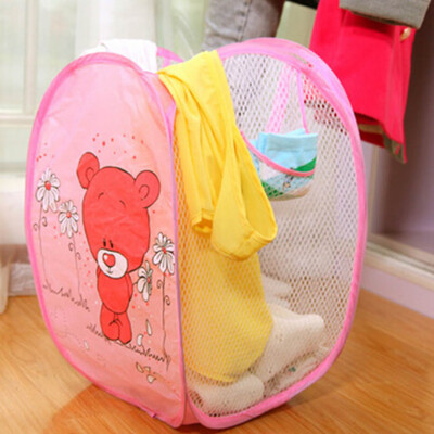 

Factory Price 1 pcs Random Color Cute Carton Foldable Laundry Basket Storage Box