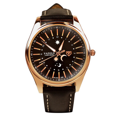

YAZOLE 368 Leather Watch Men Top Brand Luxury Brand Wristwatch Male Clock Quartz Watch