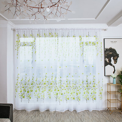 

Gobestart Trees Sheer Curtain Tulle Window Treatment Voile Drape Valance Fabric