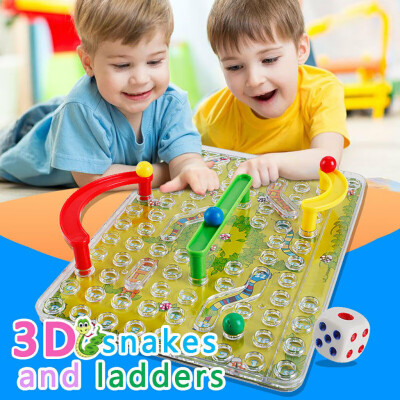 

YIWULATraditional 3D Snakes Ladders Family Board Game Toy For Kid Gifts Night Fun