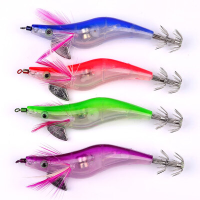 

Flashing LED Shrimp Fishing Lures Prawn Baits Jigs Hooks PlasticSteel Durable