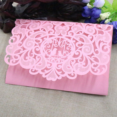 

1Set10Pcs Wedding Invitations Set Vertical Laser Cut Heart Invitations Cards Kits for Wedding Bridal Shower Birthday Graduation