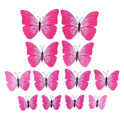 

12Pcs Wall Stickers PVC Butterfly Shape Wall Decal Sticker Home Living Room Nursery Refrigerator Stickers DIY Art Decoration Outdo