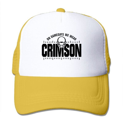 

On Gamedays We Wear Crimson Summer Sun Protection Mesh Cap Baseball Hat Cap Adjustable